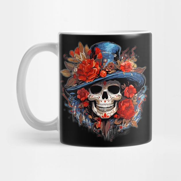 Female Day of the Dead Dia de Los Muertos Sugar Skull by Tees 4 Thee